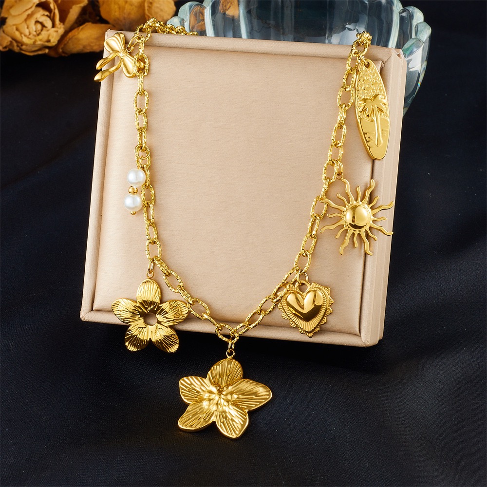 European and American Style Starfish and Shell Necklace