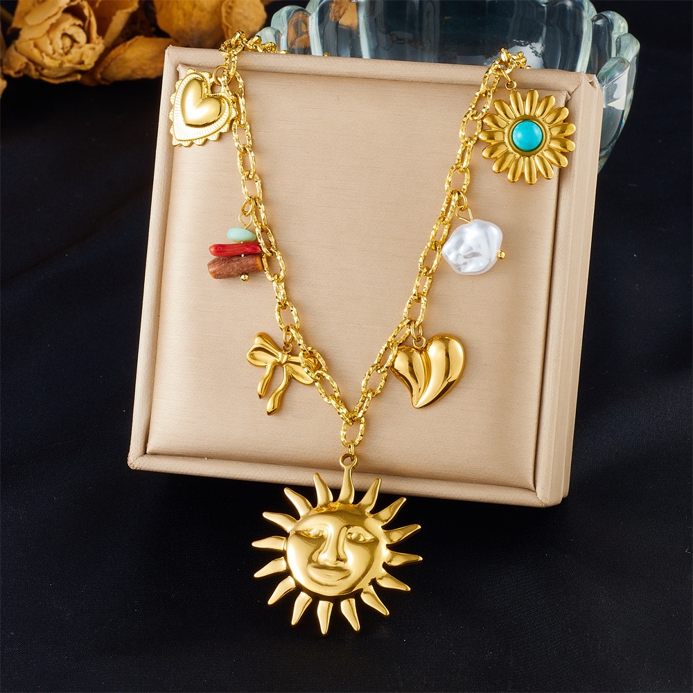 European and American Style Starfish and Shell Necklace