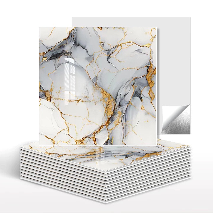 Cross-Border Factory 30X30 Imitation Marble Tile Wall Stickers Self-Adhesive Imitation Aluminum-Plastic Board Wall Decoration Renovation Wall Wallpaper